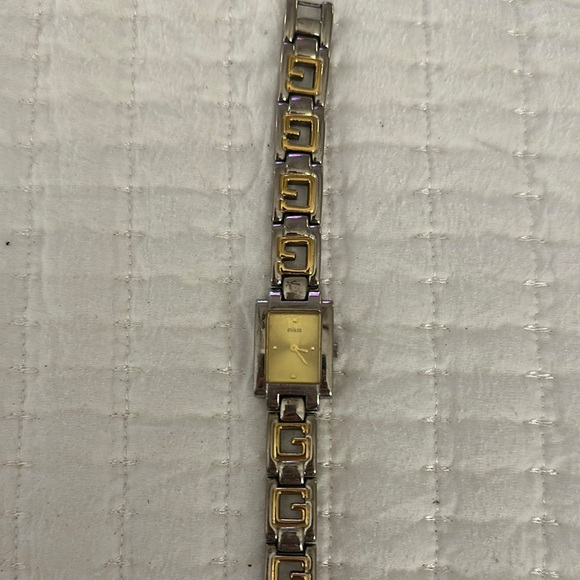 Vintage Guess Gold and Silver Watch with Square Face - Picture 1 of 1